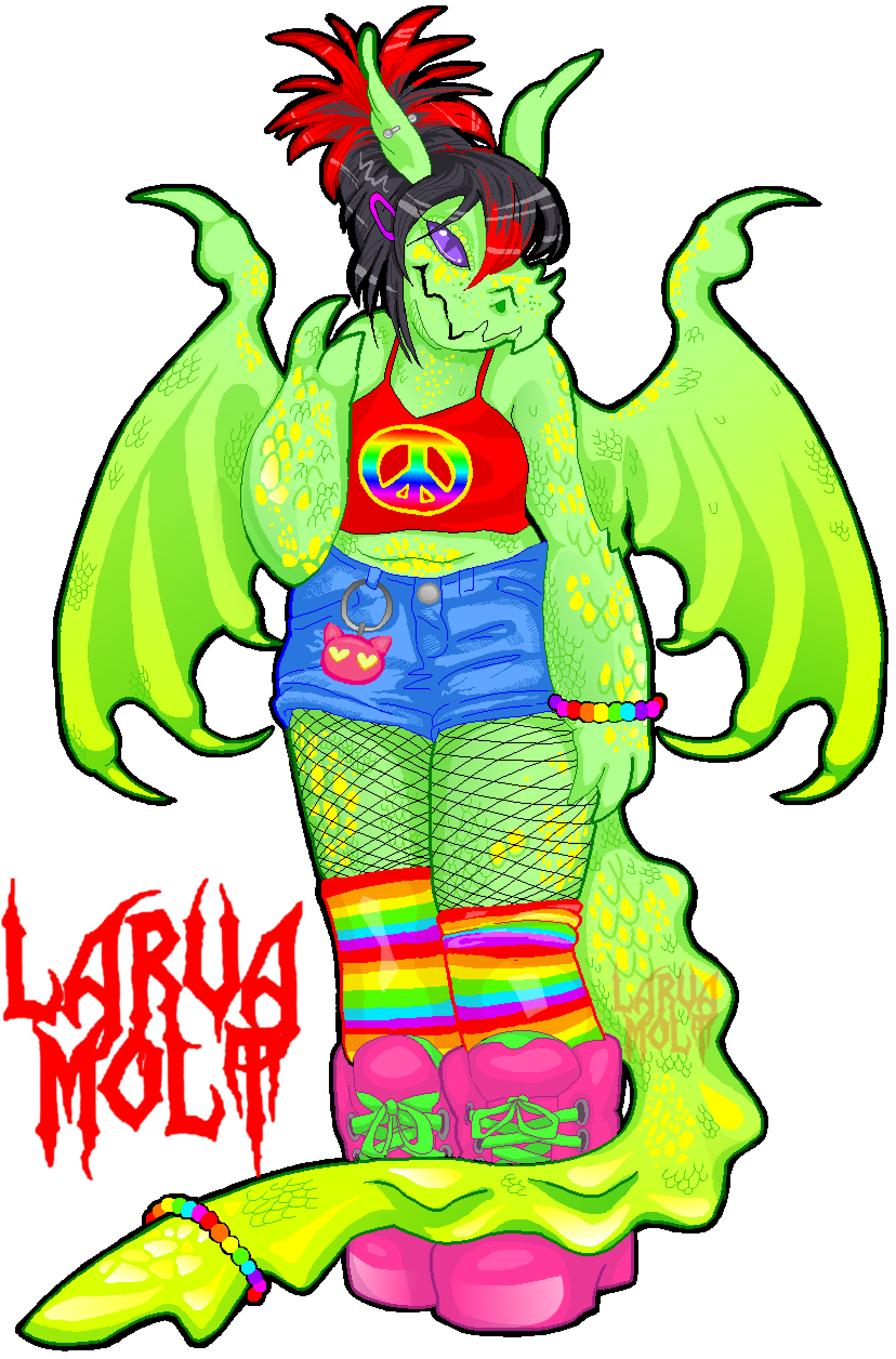 pixel art dragon girl